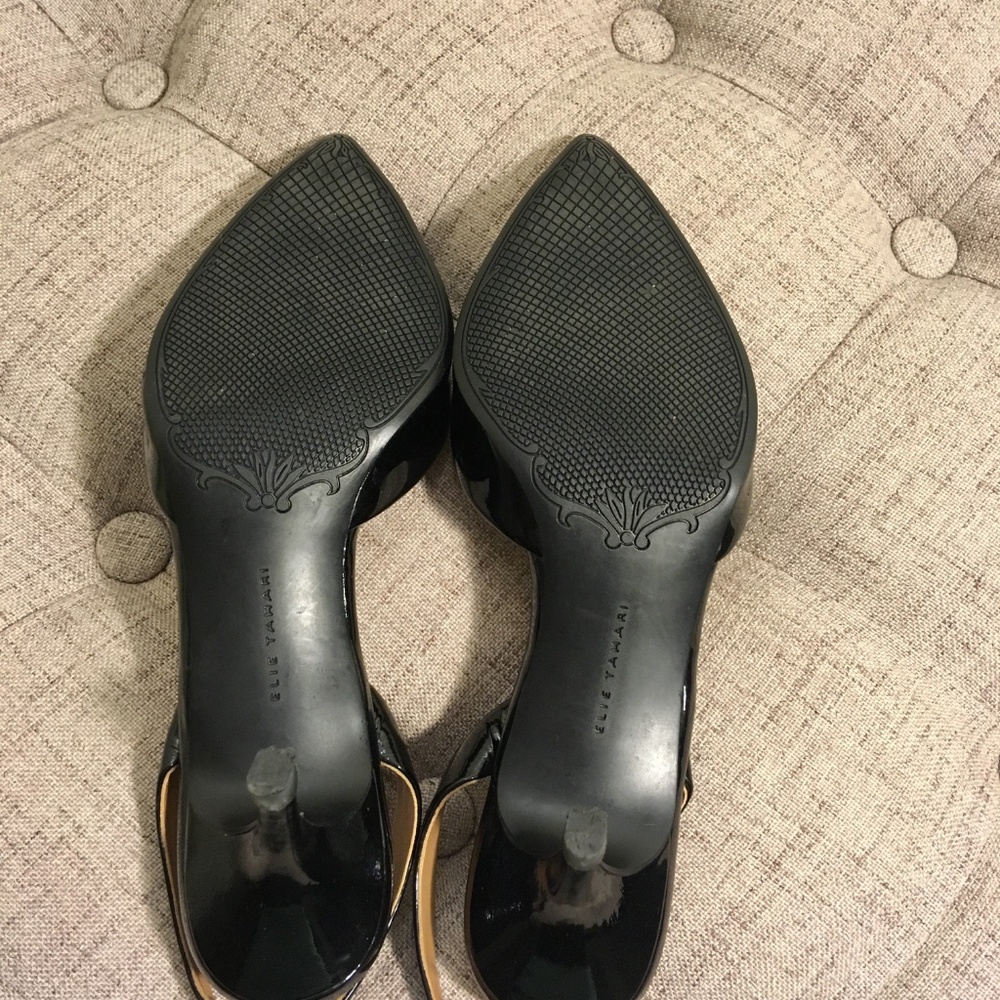 Elie Tahari Patent Leather Sling-Back Kitten Heels - Picture 3 of 3